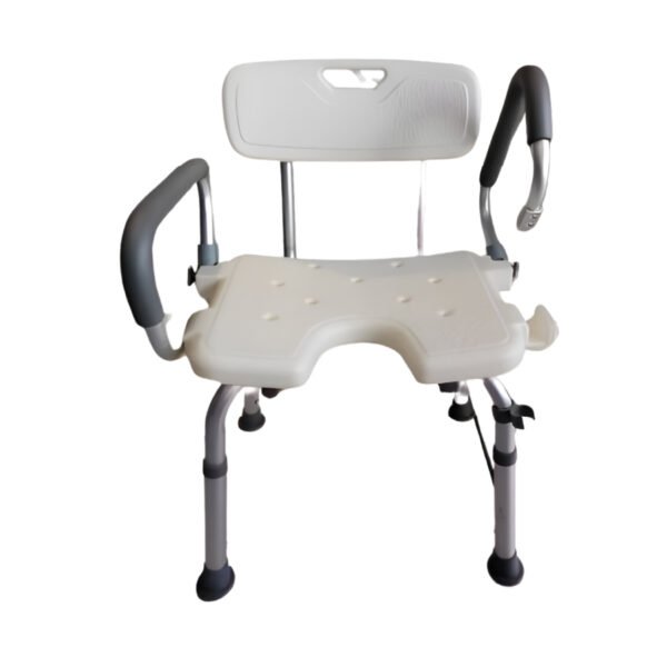 Silla de ducha con abertura con brazo